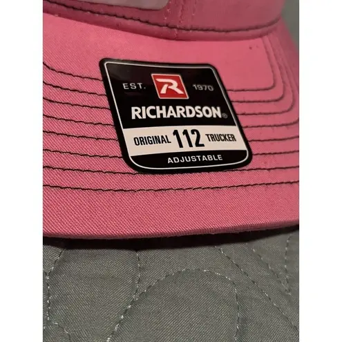 NPK Richardson 112 Women's Cap Snapback Hat Pink Black Trucker Breast Cancer