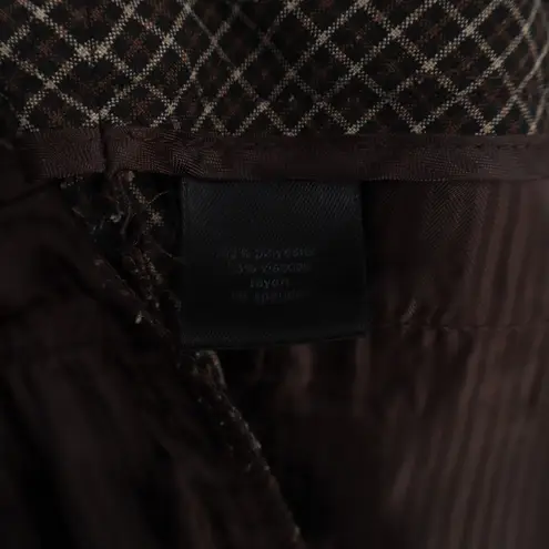 Brown Plaid Flare Trousers Wide Leg Bell Bottom Pants Women's Size 7