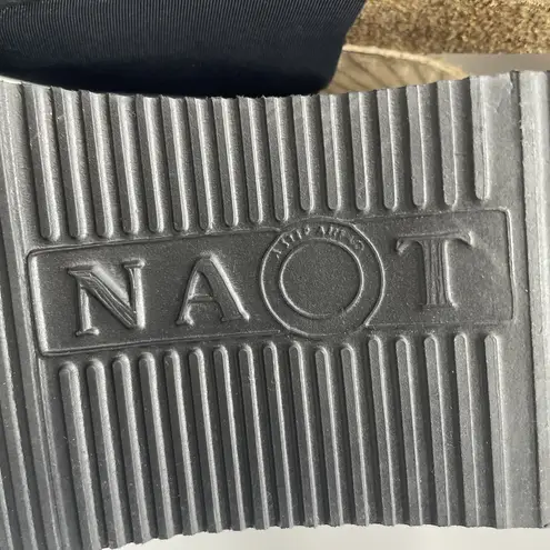 Naot Womens 41 (US 10) Shoes Alana Leather Sandals Black Stretch Slide Slip