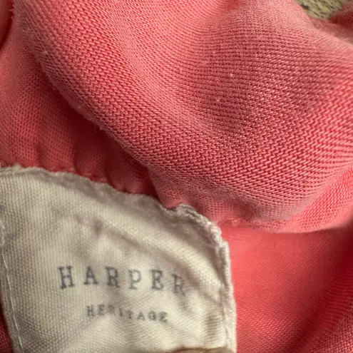 Harper Heritage Pink Button Down Shirt High Low Hem Womens Size Small