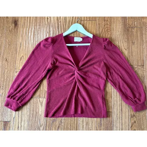 Nation Ltd Kalani twisted front blouse red medium