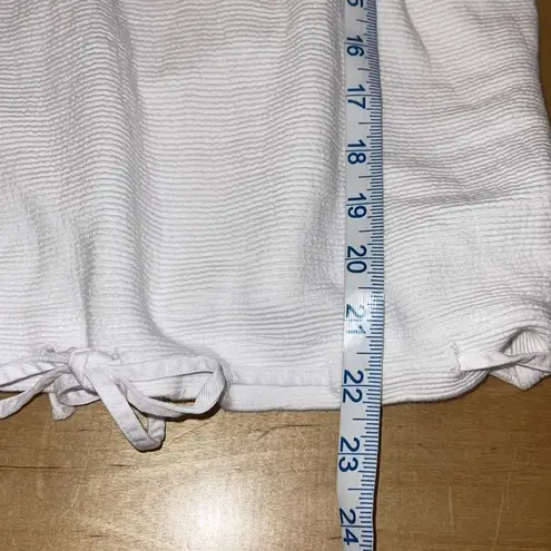 Red Haute Womens Ribbed Textured V-Neck Lounge Pullover Hoodie White Medium