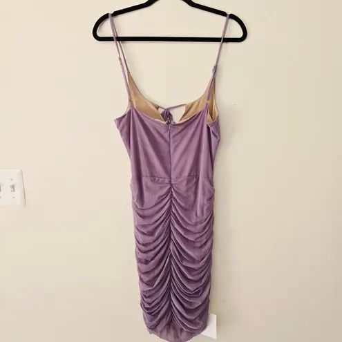 NWT Miss Circle Flora Mesh Sleeveless Mini Dress in Purple Women's Size L Size L