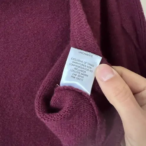 NWOT Halston Auden Wool Cash Cable Shrug in Merlot Size Medium Red