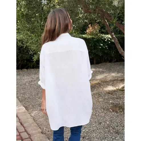 Frank & Eileen  MacKenzie Button Up Shirt in White‎ Linen Coastal Boho One Size