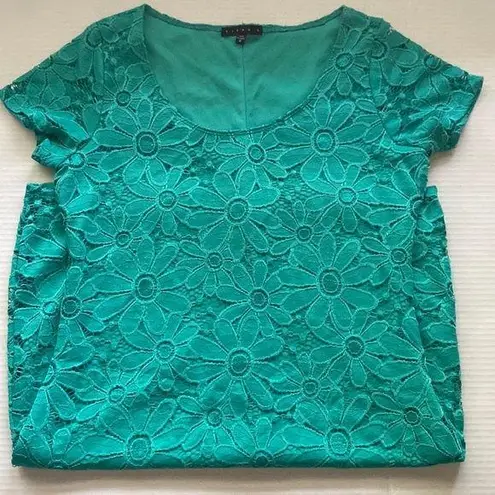 Tiana B . lace daisy print mini stretch dress, size medium