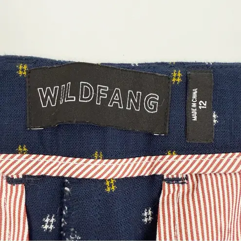 Wildfang The Essential Tailored Trouser Pant Plaid Navy Blue White Yellow Size 12