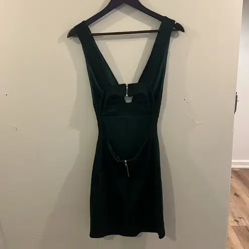 Lulus NWT  Smoldering Love Hunter Green Cutout Bodycon Mini Dress - Size Small