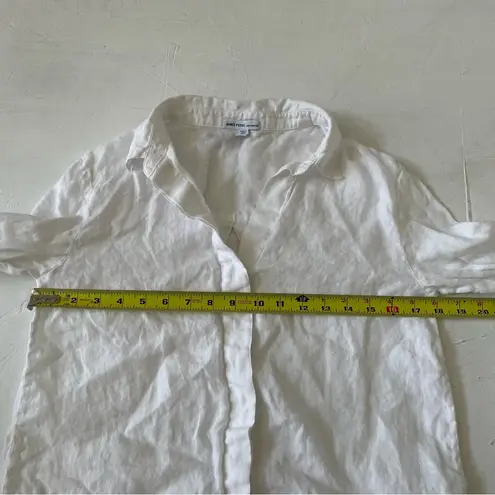 James Perse LIGHTWEIGHT LINEN SHIRT DRESS WHITE SIZE 0