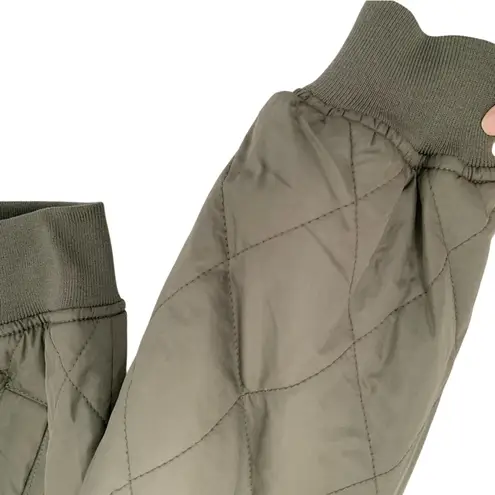 Thread & Supply Olive Green Quilted Bomber Jacket Women Size Extra Small NEW XS