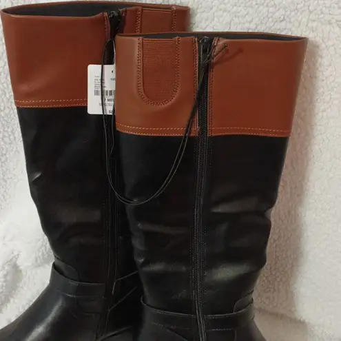 st. john's bay  Black Multi Knee High Boots Size 7 Medium