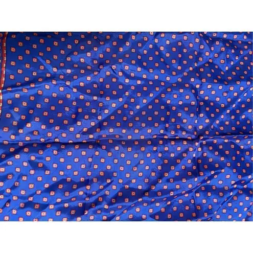 Vintage Purple Red & Orange Square Silk Blend Scarf