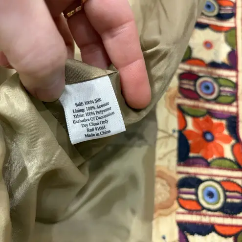 Johnny Was BIYA EMBROIDERED DUSTER CARDIGAN JACKET WOMENS SZ M BOHO RETRO FUNKY