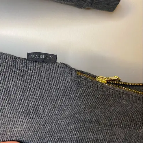 Varley Albret Long Sleeve Side Zipper Mini Dress Charcoal Marl Gray Sz Small