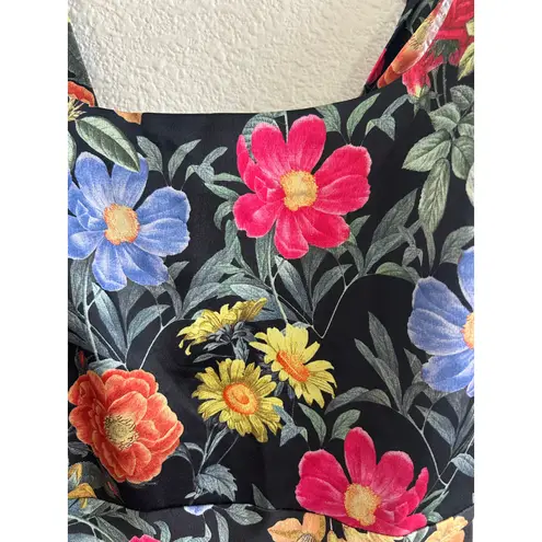 Show Me Your Mumu  Lana Maxi Dress Charm Peony Black Luxe Satin XS