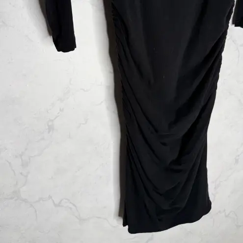 James Perse Black 3/4 sleeve Bodycon midi dress stretchy soft