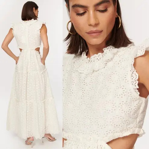Cami NYC Dulce maxi Dress Ceramic white eyelet cottage core romantic summer Sz S