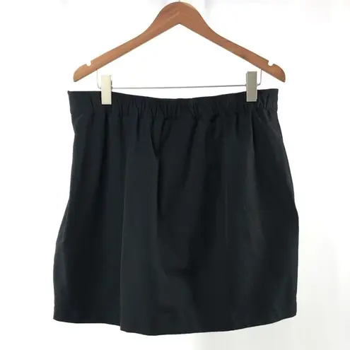 L.L. Bean Pull On Tennis Skirt with Shorts Skort in Black Size Extra Large