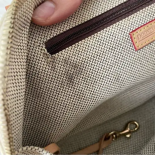 Dooney & Bourke 💚  Small Domed Satchel, Cream canvas/tan leather