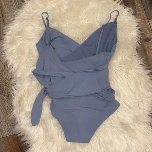 Stella McCartney Infinity Blue One Piece Wrap Swimsuit