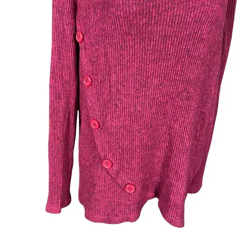 Studio 1886 wine colored cowl neck long sleeve pullover stretchy sweater size L