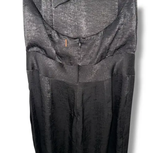 MISA Los Angeles MISA Xandra Elegant Black Halter Neck Wide Leg Jumpsuit Evening Formal Party