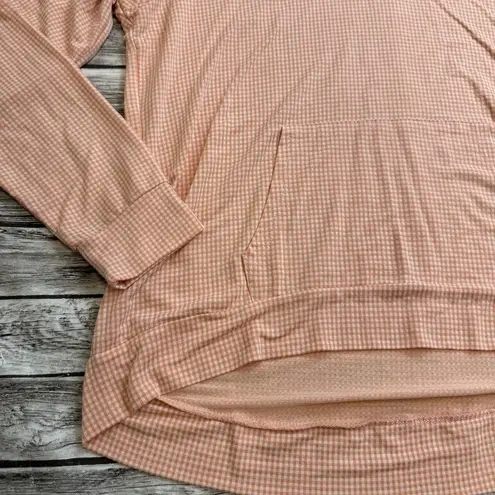 Weatherproof Vintage Womens Lightweight Hoodie Orange White Gingham M Med Medium