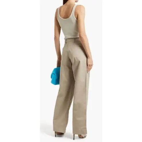 NWT Slvrlake Lola Cotton Twill Wide Leg Pants Sz. 32W Tan