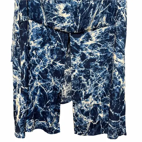 Fifteen Twenty Split Back Layered Tank Top Blue and White Print Size XS