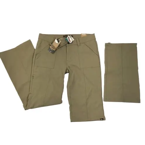 prAna Breathe Convertible Pant Shorts Women 10 Khaki Outdoor Hiking Travel NWT