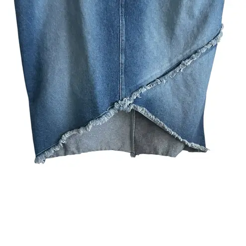 Carolina Blues Women Jean Midi Skirt 20 Blue Distressed Western Cowgirl Denim