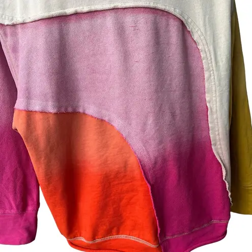 FATE. Oversized Cotton Color Block Sweatshirt, Sz S