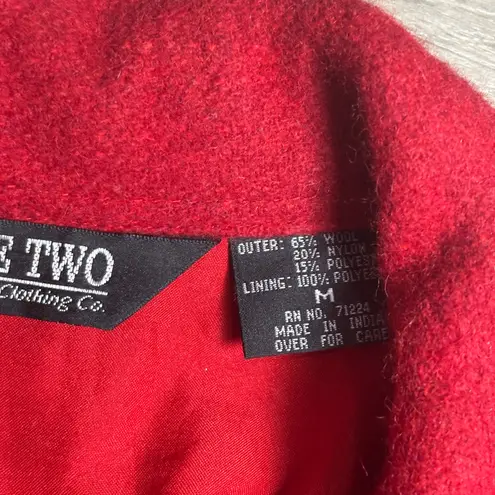 Vintage TAKE TWO Wool Christmas Patchwork Jacket – Snowman Ski Appliqué – Size M Red Size M