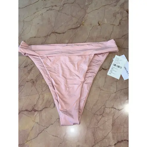 We Wore What Cheeky High Leg Bikini Bottom in Solid Baby Pink Medium New Womens