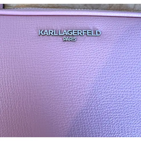 Karl Lagerfeld Crossbody Purse Pink Logo Maybelle Camera Bag Pink Zip Close NWT