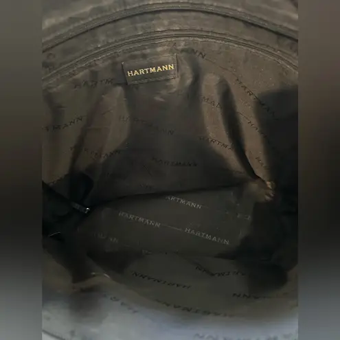 Hartmann Tote Croc Embossed Black Leather Zip close hand/shoulder bag