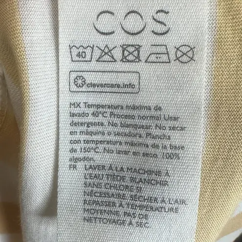 COS Womens The Clean Cut Stripe Long Sleeve Cotton T-Shirt Size Small Organic