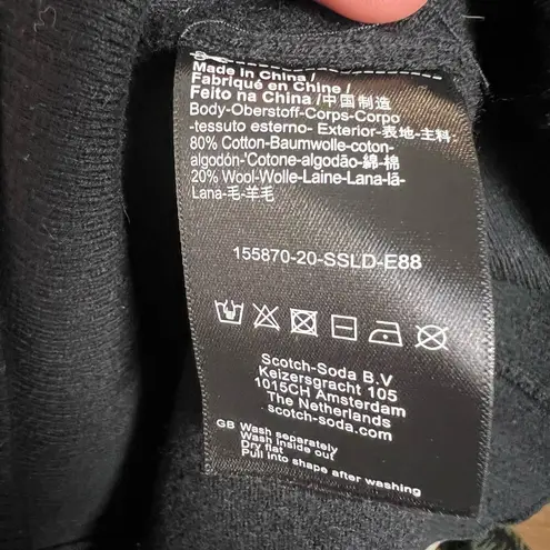 Scotch & Soda Art Dep. '77 Black Wool Blend Long Sleeve Crewneck Sweater Dress M