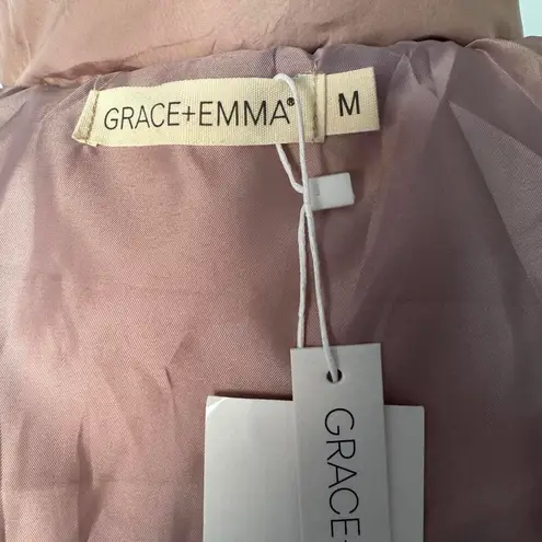 Grace + Emma Rose Gold Sequin Puffer Jacket Size M NWT Pink Size M