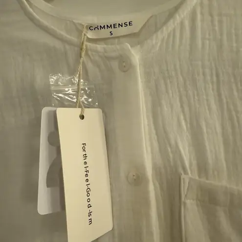 Commense Romper NWT Sz SMALL White Gauze Jumpsuit Boho Lightweight Cool Festival