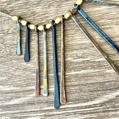 Multicolor gold tone " stick" Necklace