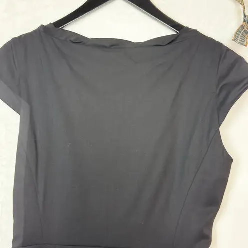 Emporio Armani Black 100% Wool Belted Dress Size 8