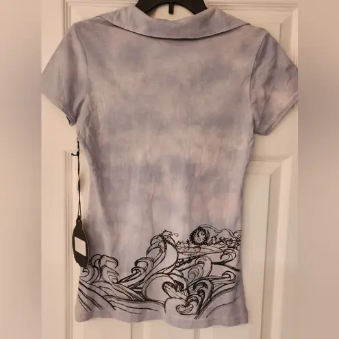 Key Closet Dragon Fine Jersey Polo Crystal Women’s Purple Shirt Size Medium