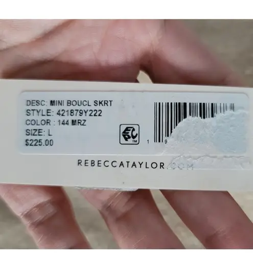 Rebecca Taylor Mini Bouclé Skirt Marzipan Large NEW