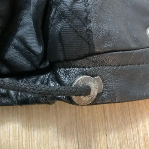 Jacqueline Ferrar i Genuine Leather Size Small Hooded Snap Sleeves Vintage