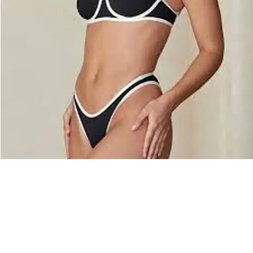MONDAY Swimwear Somerset BOTTOMS Bikini SUSTAINABLE Size Small S Ivory Black