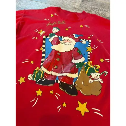 Holiday Time  Pullover Ugly Christmas Sweater Medium Vintage vtg 80s Jingle Bells