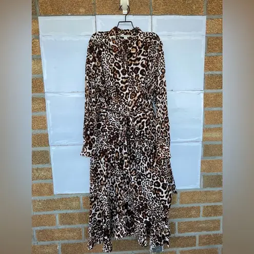 WHISTLE ANIMAL PRINT ESME DRESS SIZE 10 Brown