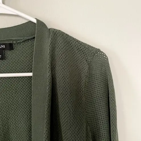 Alfani green 3/4 sleeves cardigan sweater pockets rayon nylon comfortable knit