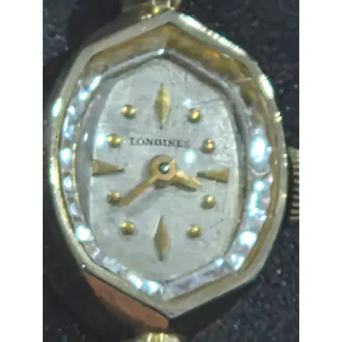 Vintage Longines 10k Gold Women's Gold Tone Hexagonal Face Swiss Made Watch